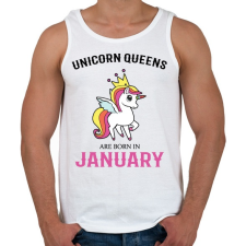 PRINTFASHION Unikornis királynők januárban születtek - Férfi atléta - Fehér atléta, trikó