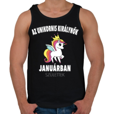 PRINTFASHION Unikornis királynők januárban születtek (MAGYAR) - Férfi atléta - Fekete