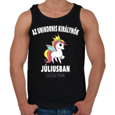 PRINTFASHION Unikornis királynők júliusban születtek (MAGYAR) - Férfi atléta - Fekete atléta, trikó