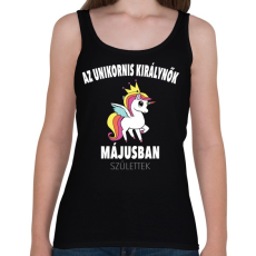 PRINTFASHION Unikornis királynők májusban születtek (MAGYAR) - Női atléta - Fekete