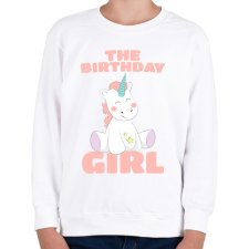 PRINTFASHION Unikornis kislány születésnap - Gyerek pulóver - Fehér gyerek pulóver, kardigán