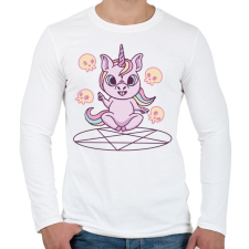 PRINTFASHION Unikornis mágus - Férfi hosszú ujjú póló - Fehér férfi póló