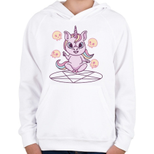 PRINTFASHION Unikornis mágus - Gyerek kapucnis pulóver - Fehér gyerek pulóver, kardigán