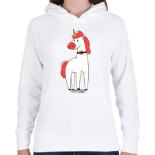 PRINTFASHION Unikornis - Női kapucnis pulóver - Fehér női pulóver, kardigán
