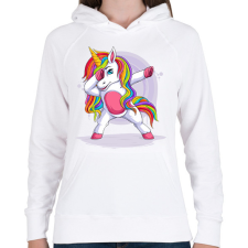 PRINTFASHION Unikornis - Női kapucnis pulóver - Fehér női pulóver, kardigán