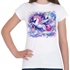 PRINTFASHION Unikornis - Női póló - Fehér női póló