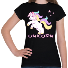 PRINTFASHION unikornis - Női póló - Fekete