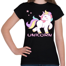 PRINTFASHION unikornis - Női póló - Fekete női póló