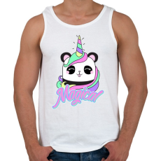 PRINTFASHION Unikornis panda - Férfi atléta - Fehér