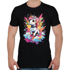 PRINTFASHION Unikornis punk - Férfi póló - Fekete