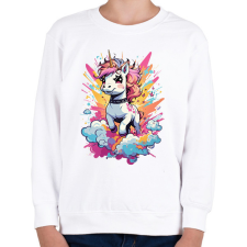 PRINTFASHION Unikornis punk - Gyerek pulóver - Fehér gyerek pulóver, kardigán