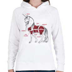 PRINTFASHION Unikornis részei - Női kapucnis pulóver - Fehér