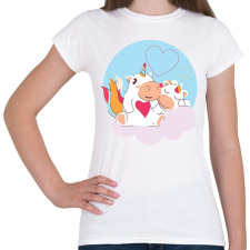 PRINTFASHION Unikornis szerelem - Női póló - Fehér női póló