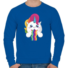 PRINTFASHION Unikornis szivárvány - Férfi pulóver - Királykék