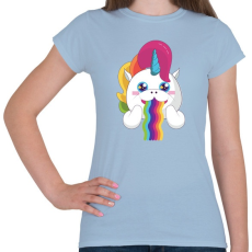 PRINTFASHION Unikornis szivárvány - Női póló - Világoskék