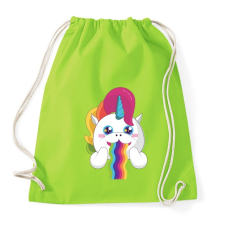 PRINTFASHION Unikornis szivárvány - Sportzsák, Tornazsák - Limezöld tornazsák