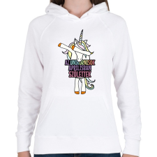 PRINTFASHION Unikornis szülinap április - Női kapucnis pulóver - Fehér női pulóver, kardigán