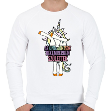 PRINTFASHION Unikornis szülinap december - Férfi pulóver - Fehér
