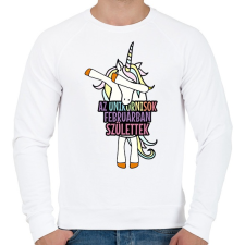 PRINTFASHION Unikornis szülinap február - Férfi pulóver - Fehér férfi pulóver, kardigán