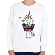PRINTFASHION Unikornis szülinap február - Gyerek pulóver - Fehér