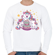 PRINTFASHION Unikornis szülinap - Férfi pulóver - Fehér férfi pulóver, kardigán