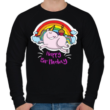 PRINTFASHION Unikornis szülinap - Férfi pulóver - Fekete férfi pulóver, kardigán