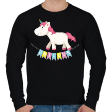 PRINTFASHION Unikornis szülinap - Férfi pulóver - Fekete férfi pulóver, kardigán