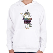 PRINTFASHION Unikornis szülinap január - Gyerek kapucnis pulóver - Fehér gyerek pulóver, kardigán