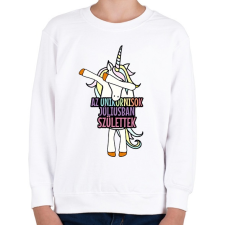 PRINTFASHION Unikornis szülinap július - Gyerek pulóver - Fehér gyerek pulóver, kardigán