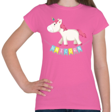 PRINTFASHION Unikornis szülinap - Női póló - Rózsaszín
