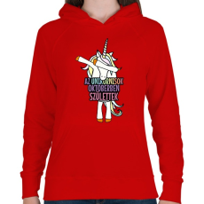 PRINTFASHION Unikornis szülinap október - Női kapucnis pulóver - Piros