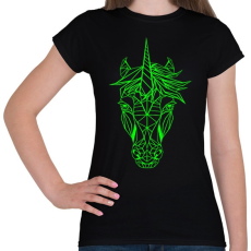PRINTFASHION Unikornis vektor - Női póló - Fekete