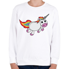 PRINTFASHION Unikornis vidáman fut - Gyerek pulóver - Fehér
