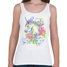 PRINTFASHION Unikornis virágokkal vízfesték - Női atléta - Fehér