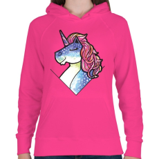 PRINTFASHION Unikornis vízfesték - Női kapucnis pulóver - Fukszia