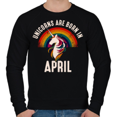 PRINTFASHION Unikornisok áprilisban születnek - Férfi pulóver - Fekete