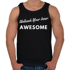PRINTFASHION Unleash Your Inner Awesome - Férfi atléta - Fekete