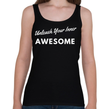 PRINTFASHION Unleash Your Inner Awesome - Női atléta - Fekete női trikó