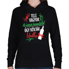 PRINTFASHION Ünnepi hangulat - Női kapucnis pulóver - Fekete