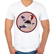 PRINTFASHION Untitled124-1 - Férfi V-nyakú póló - Fehér férfi póló