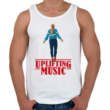 PRINTFASHION Uplifting Music Stranger Things - Férfi atléta - Fehér atléta, trikó
