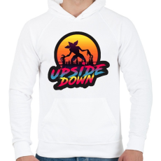 PRINTFASHION Upside down - Férfi kapucnis pulóver - Fehér