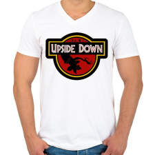 PRINTFASHION Upside Down - Férfi V-nyakú póló - Fehér férfi póló