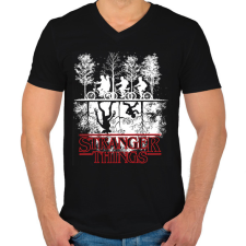 PRINTFASHION #upsidedown - Férfi V-nyakú póló - Fekete férfi póló