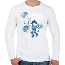 PRINTFASHION Űr graffiti - Férfi hosszú ujjú póló - Fehér férfi póló