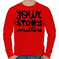 PRINTFASHION UR story matters - Férfi pulóver - Piros férfi pulóver, kardigán