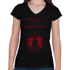PRINTFASHION Urbankiz Kizomba dancer S0205 red - Női V-nyakú póló - Fekete női póló