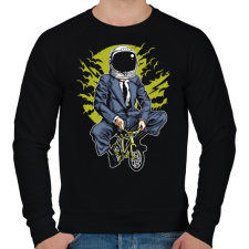 PRINTFASHION Űrbiciklis - Férfi pulóver - Fekete férfi pulóver, kardigán
