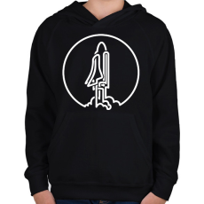 PRINTFASHION Űrhajó - Gyerek kapucnis pulóver - Fekete