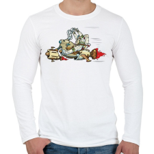 PRINTFASHION Űrhajós a motoron - Férfi hosszú ujjú póló - Fehér férfi póló